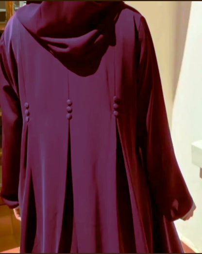 FLAIR PLEATED ABAYA ( 1 Piece) abaya Sahar Abaya XS (50) MEHROON 