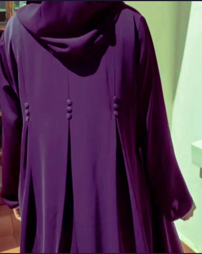 FLAIR PLEATED ABAYA ( 1 Piece) abaya Sahar Abaya XS (50) PURPLE 