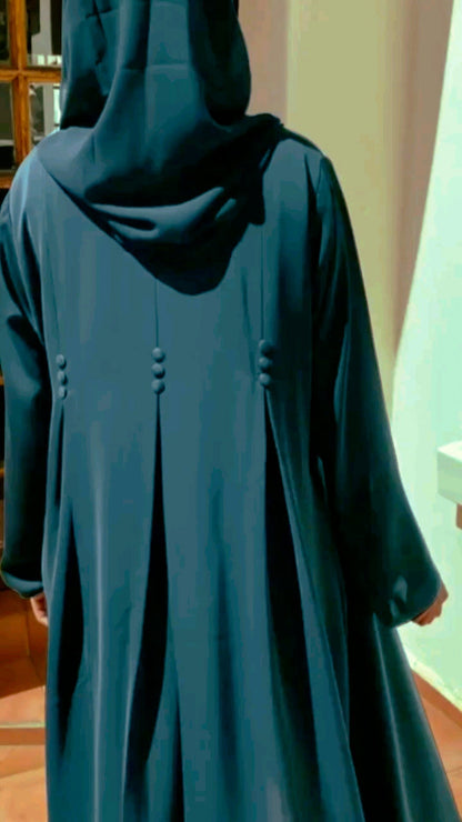 FLAIR PLEATED ABAYA ( 1 Piece) abaya Sahar Abaya XS (50) SEA GREEN 