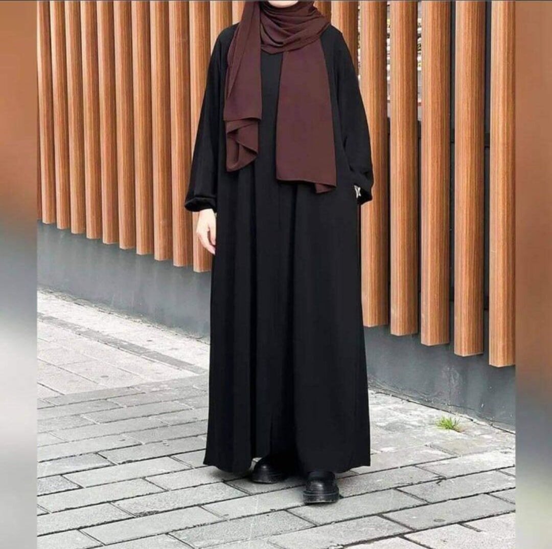 Front Zip Pocket Abaya ( with black stoller ) My Store 