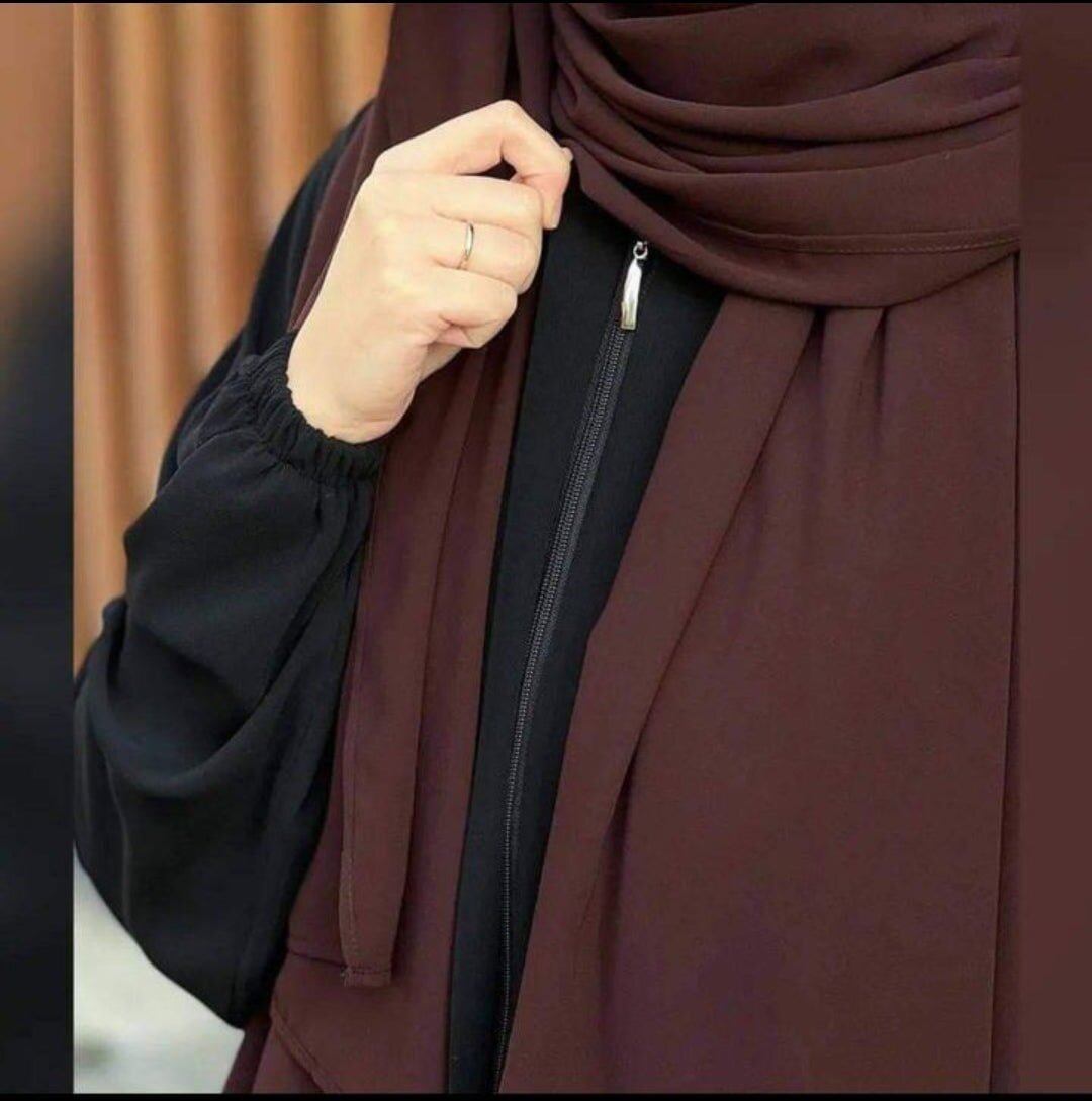 Front Zip Pocket Abaya ( with black stoller ) My Store 